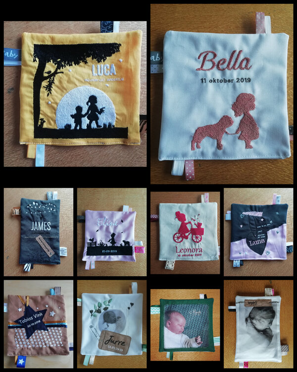 Knisperdoekje naar het geboortekaartje