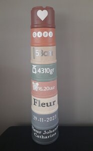 stapelbekers met naam en geboortegegevens